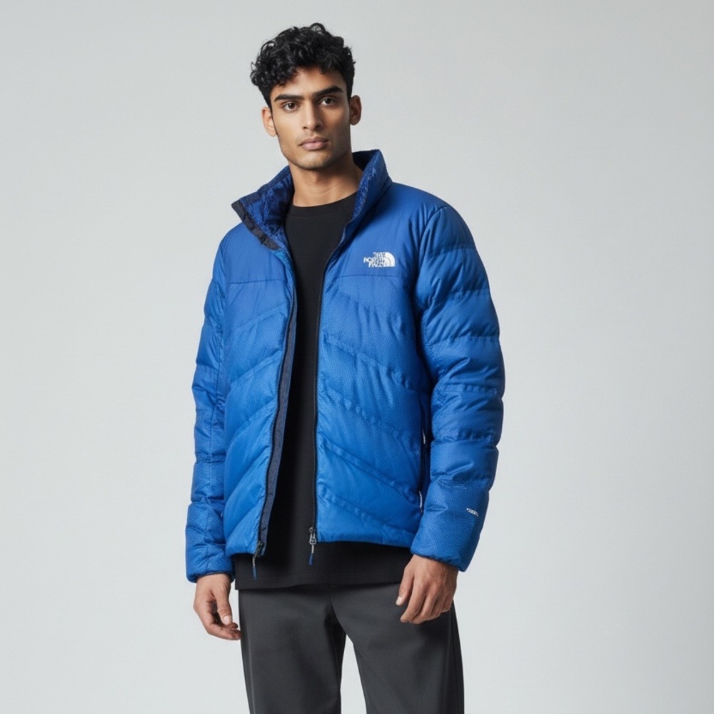 The NorthFace Fuse Form Dot Matrix Men's Vibrant Blue Puffer Jacket SX S/P